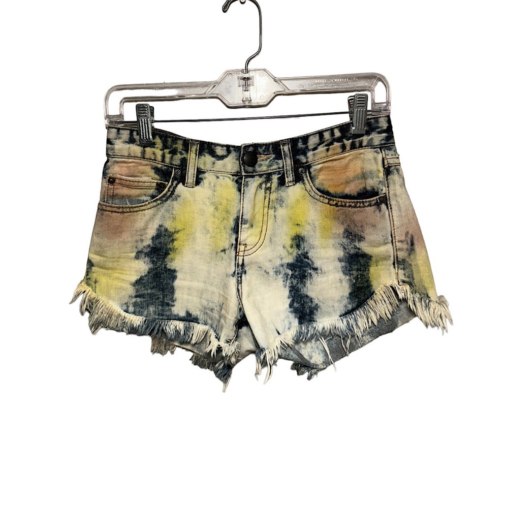 Free People Tie Dye Denim Shorts Size 24
